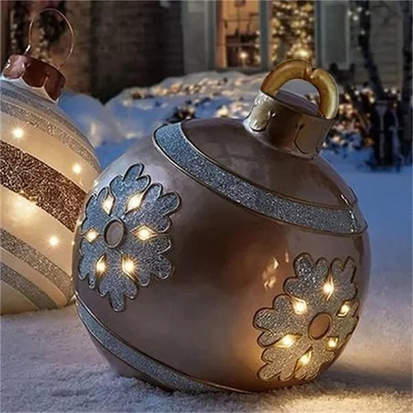 Festivesphere Opblaasbare Kerstbal Decoratie Wit Goud