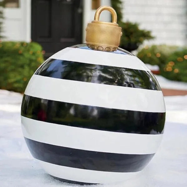 Festivesphere Opblaasbare Kerstbal Decoratie Zwart Witte Strepen