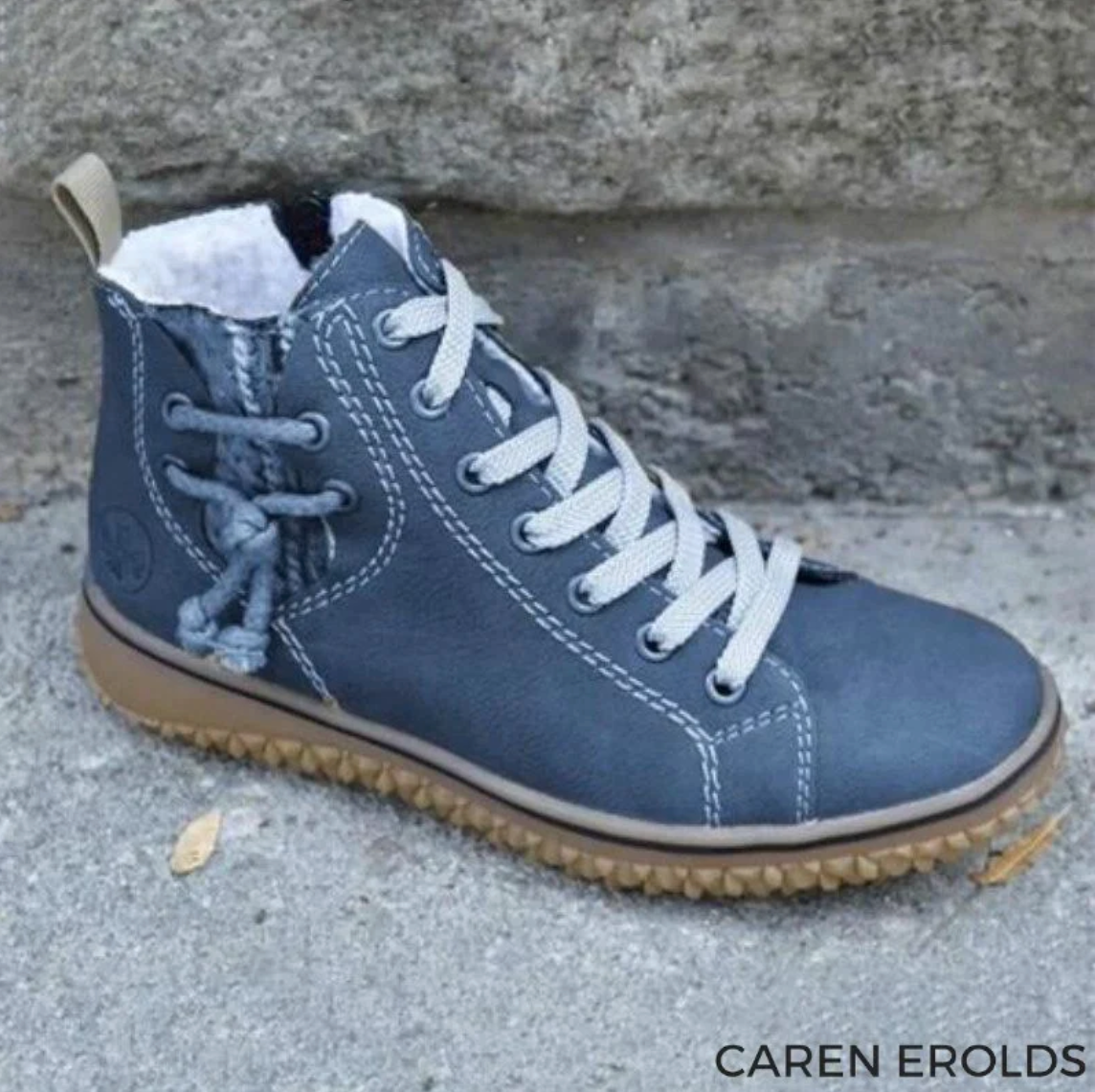 Caren Erolds | Vintage Leren Laarzen Blauw / 35